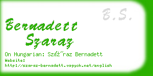 bernadett szaraz business card